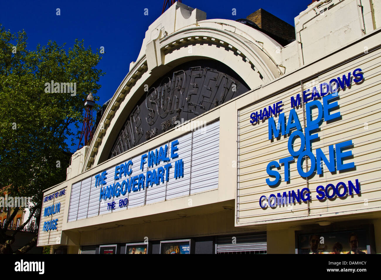 Bildschirm auf den grünen Kino am Upper Street, Islington, London Stockfoto