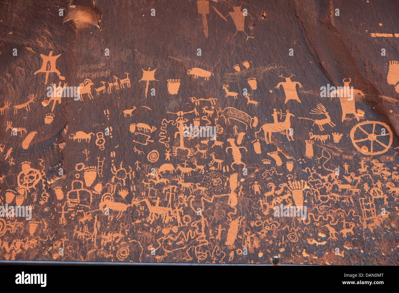 USA, Utah, Zeitung Rock National Historic Site, Petroglyph Panels Stockfoto