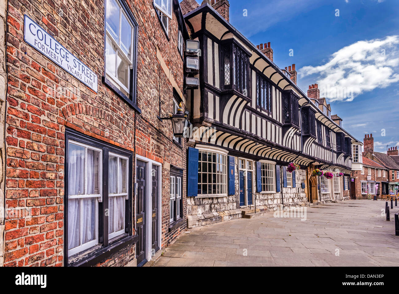 College Street früher Vikare Lane hinter York Minster. York North Yorkshire England. Stockfoto