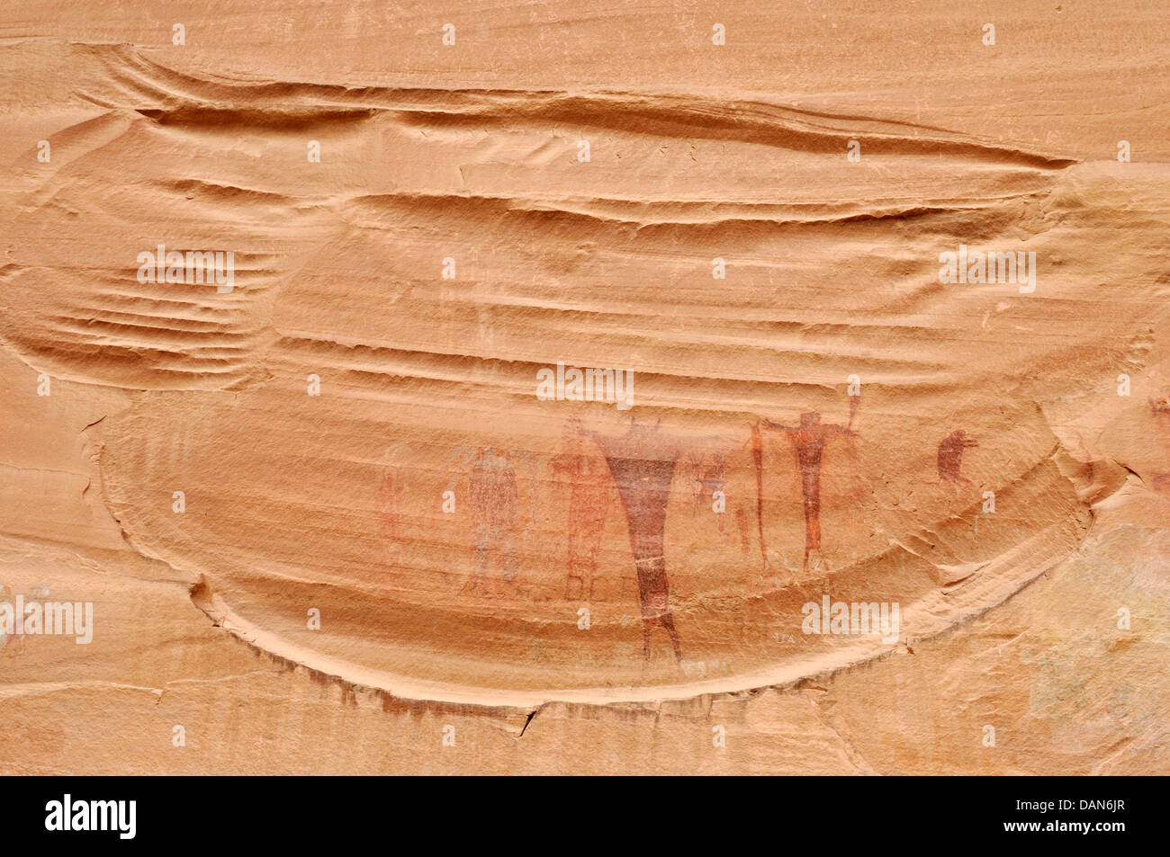 USA, Utah, Felszeichnungen am Buckhorn zeichnen Petroglyphen Stockfoto