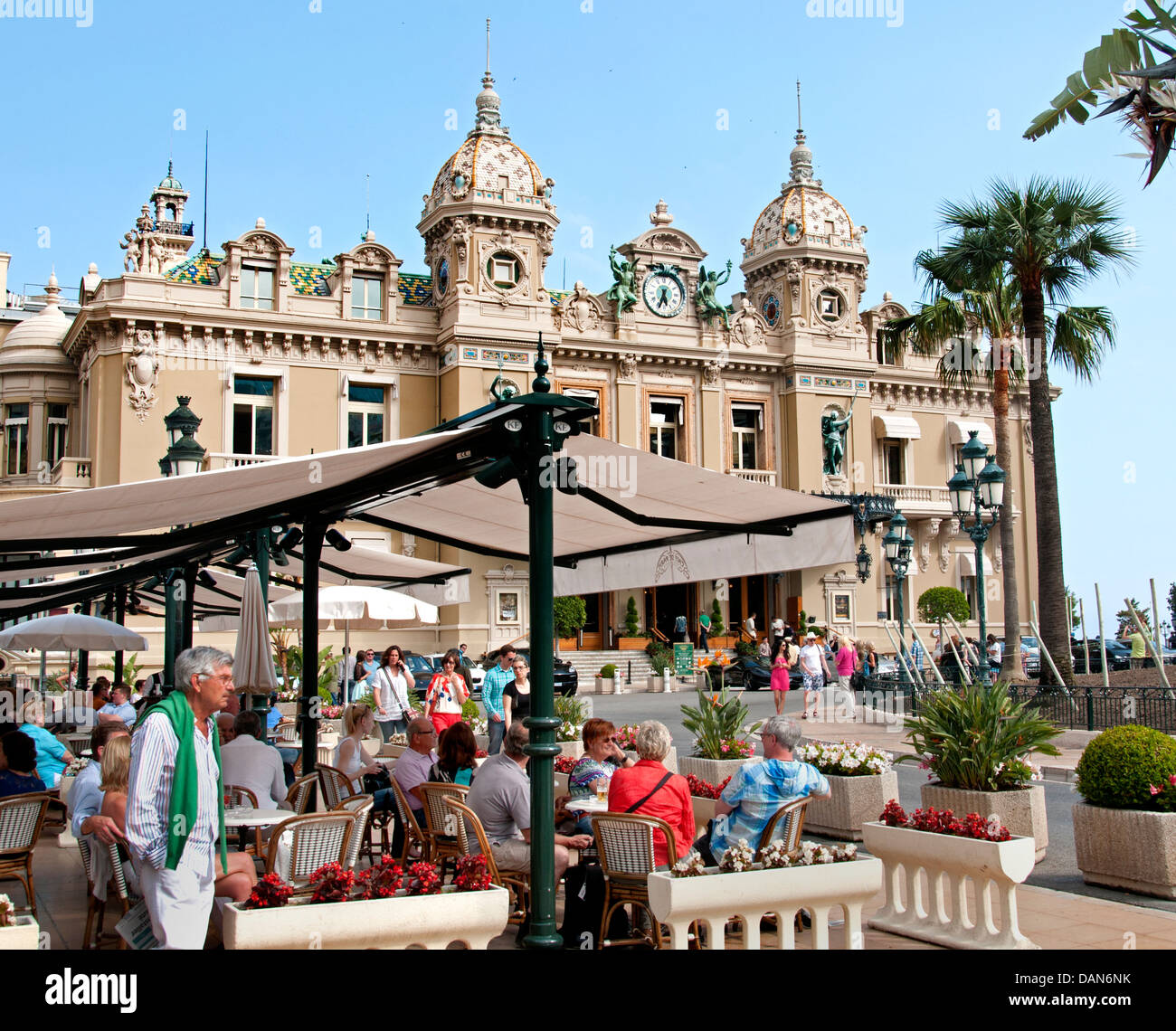 Cafe de Paris Place du Casino Montecarlo und Grand Casino Monte Carlo Fürstentum von Monaco French Riviera Côte d ' Azur Stockfoto