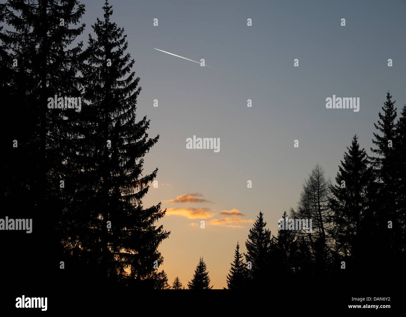 Abend-Landschaft, Welschnofen, Südtirol Stockfoto