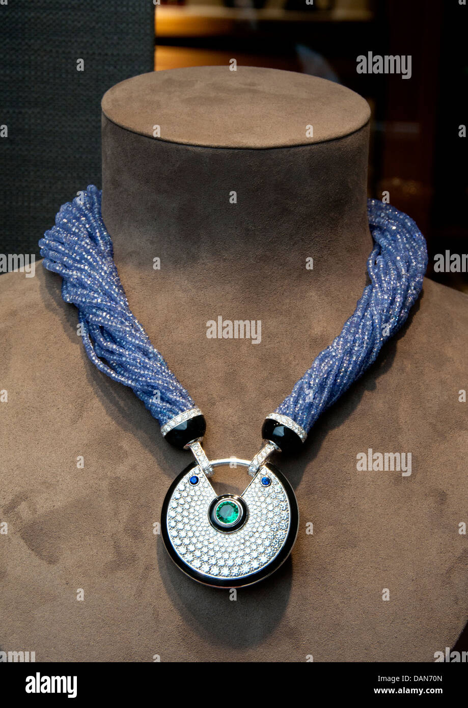 Diamant Halskette Cartier Schmuck Monaco Cote d ' Azur-Schmuck Stockfoto