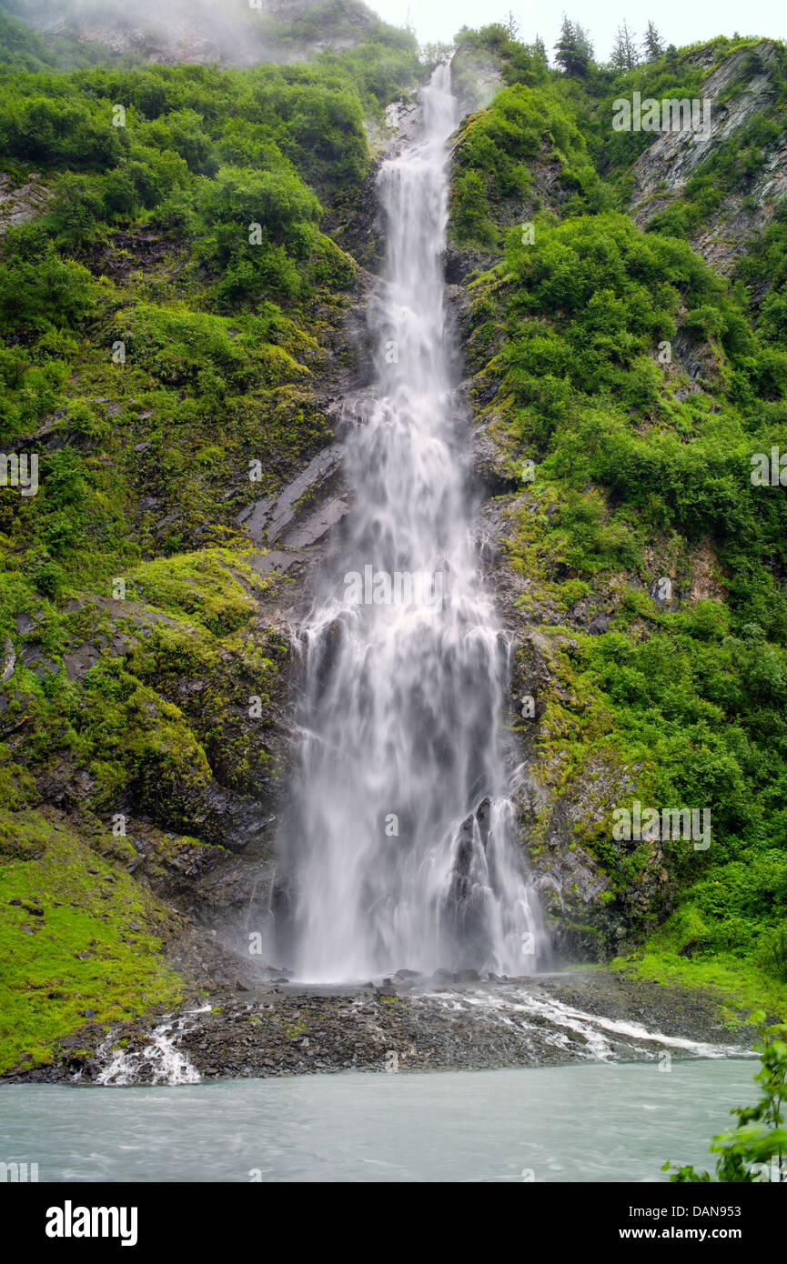 Bridal Veil Falls, Keystone Canyon Richardson Highway, 15 Meilen östlich von Valdez, Alaska, USA Stockfoto
