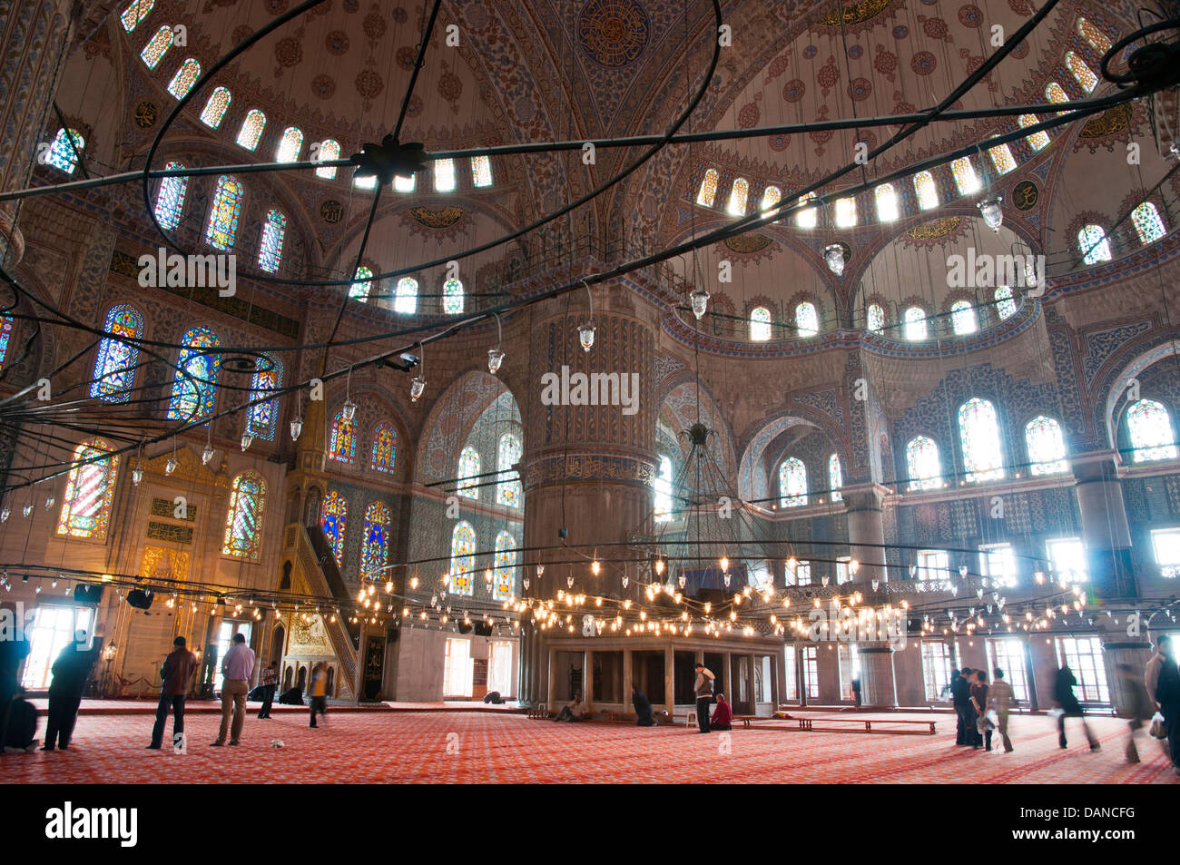 Sultan Ahmed Camii, blaue Moschee, Interieur. Istanbul. Turkei Stockfoto