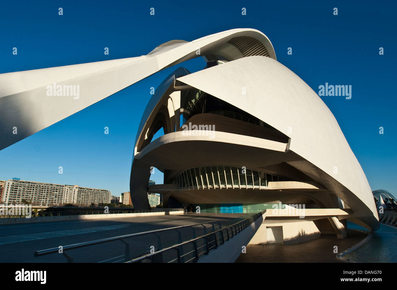 Palau de Les Arts in der Stadt der Künste und Wissenschaften in Valencia. Stockfoto