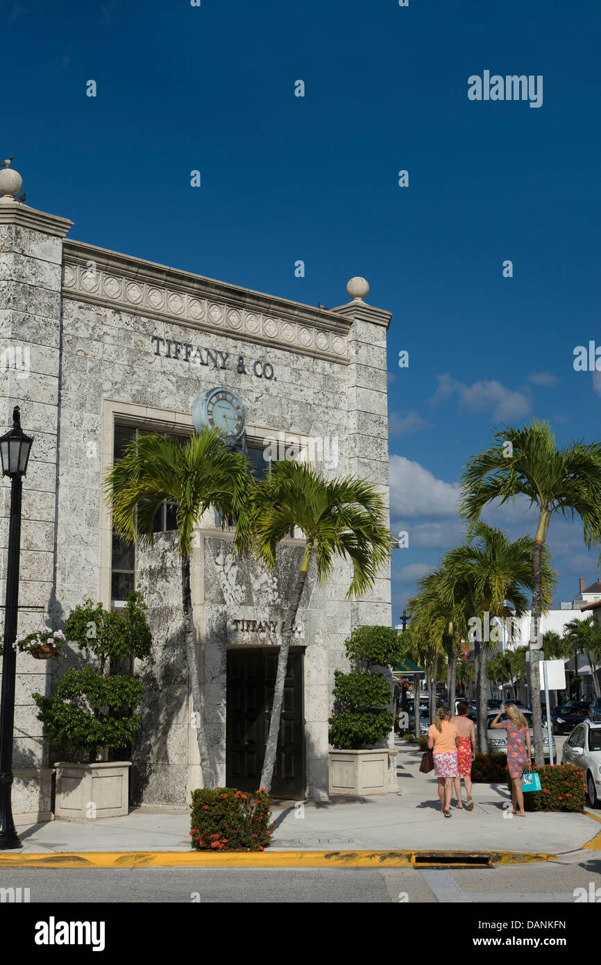 TIFFANY & UNTERNEHMEN SHOPS WORTH AVENUE PALM BEACH FLORIDA USA Stockfoto