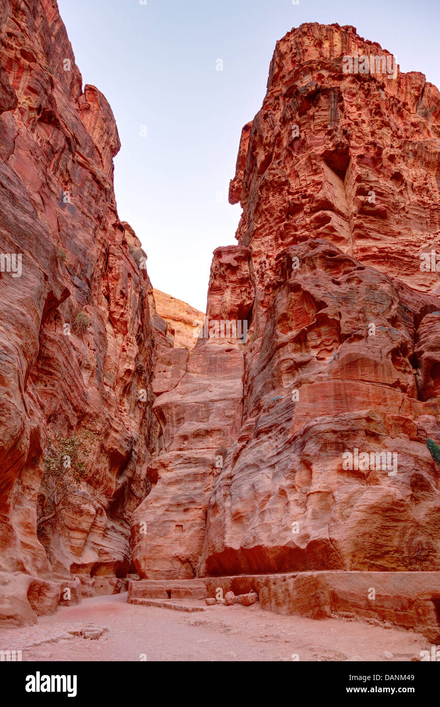 Al-Siq - Schlucht führt nach Petra in Jordanien Stockfoto