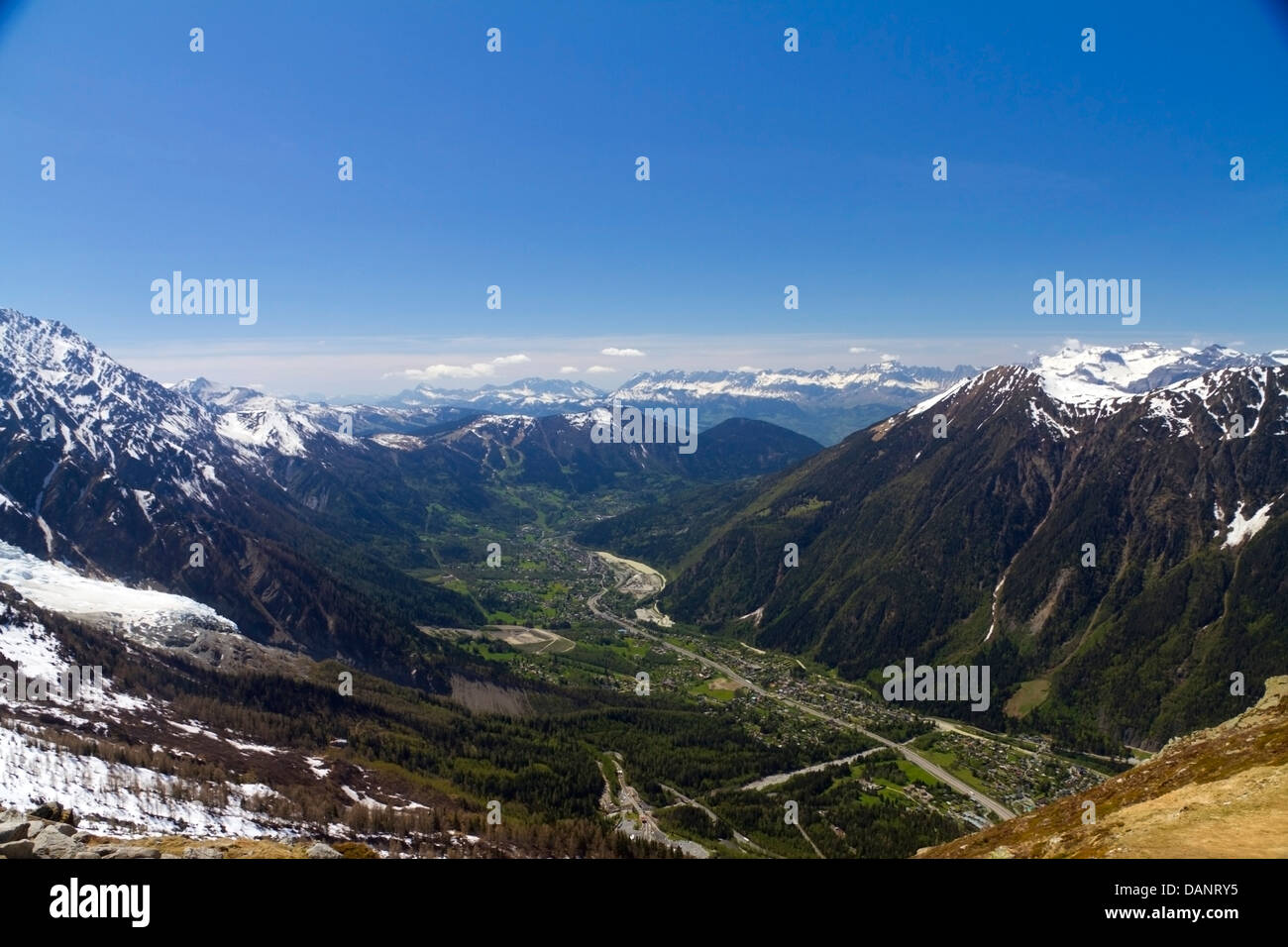 das Tal von Chamonix Stockfoto