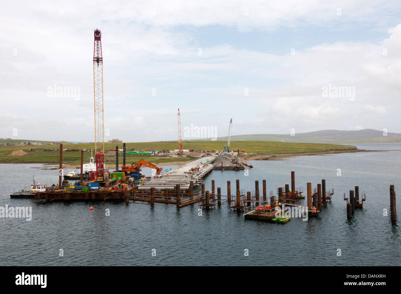 Entwicklung eines neuen Pier in Coplands Dock, Sromness, Orkney. Stockfoto