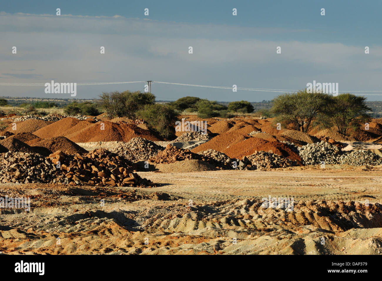 Sanierung von offenen Welle alluvial Diamantenminen in der Nähe von Barkly West, Südafrika Stockfoto