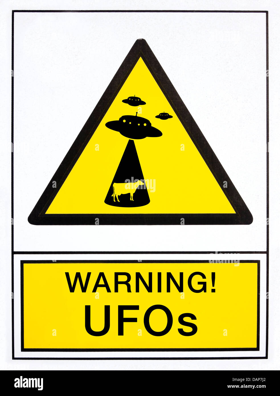 UFOs Warnsignal, in englischer Sprache Stockfoto