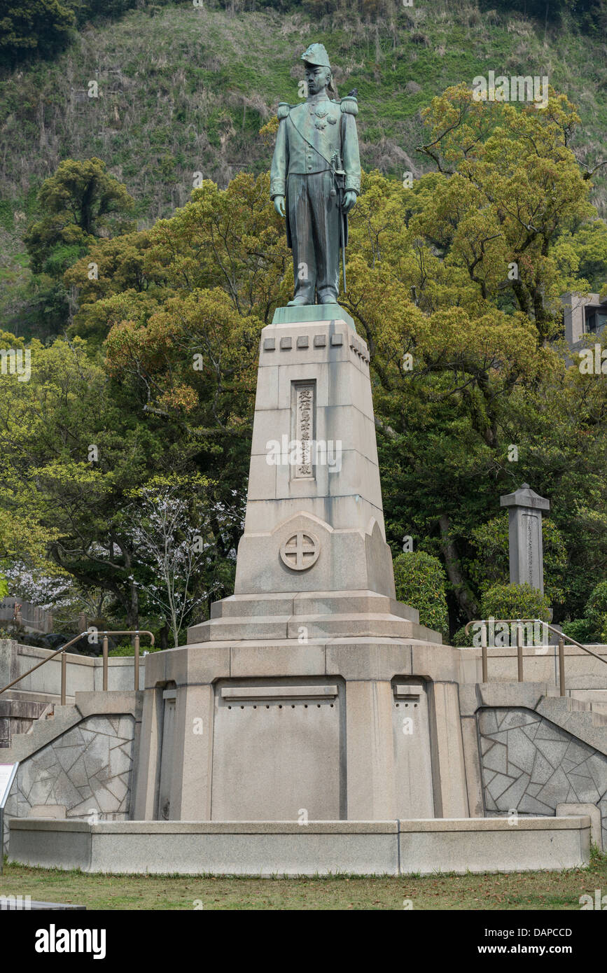 Statue von Shimadzu Tadayoshi, Kagoshima Japan Stockfoto