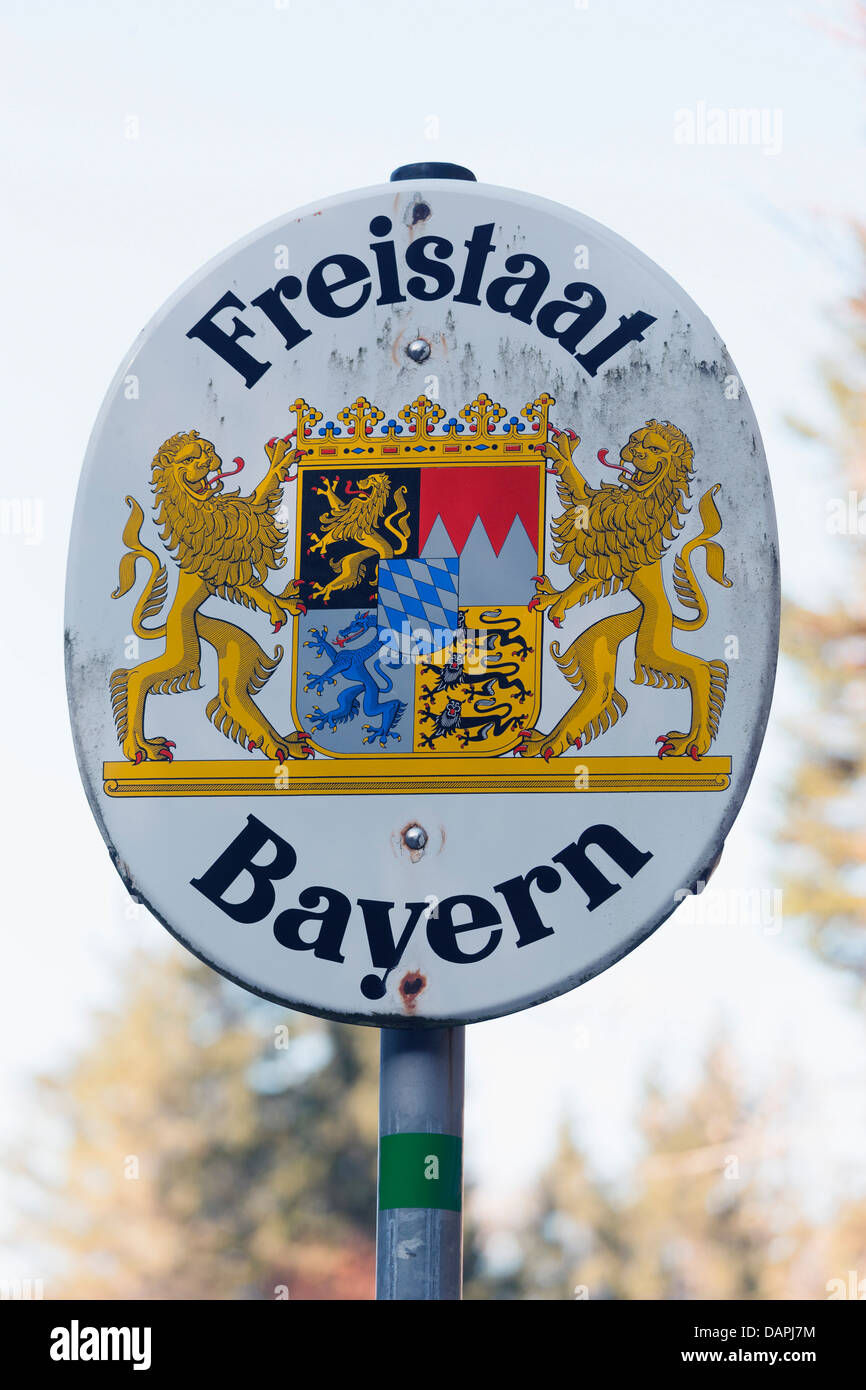 Deutschland, Bayern, Riss Tal, Wappen des Freistaates Bayern Stockfoto