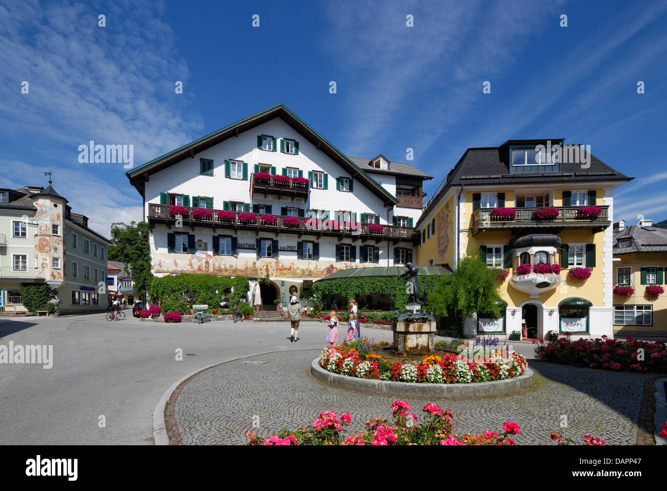 Österreich, Salzkammergut, Mozartplatz Platz in St. Gilgen