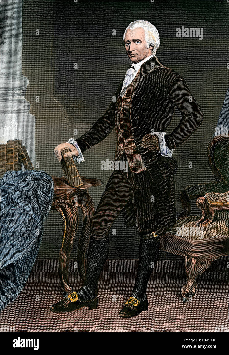 Richard Henry Lee, der vorgeschlagen, Unabhängigkeit von England im Jahre 1776. Handcolorierte Stahlstich Stockfoto