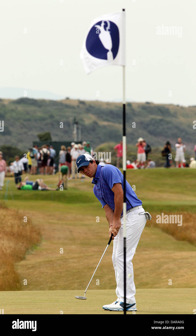 Muirfield, East Lothian, Schottland. 17. Juli 2013. Northern Ireland Rory McIlroy in Aktion während einer Praxis Runden vor der Open Golf Championship von Muirfield. Die Open Championship 2013 werden die 142. Open Championship, 18.-21. Juli abgehaltenen Muirfield Golf Links in Gullane, East Lothian, Schottland. Bildnachweis: Aktion Plus Sport/Alamy Live-Nachrichten Stockfoto