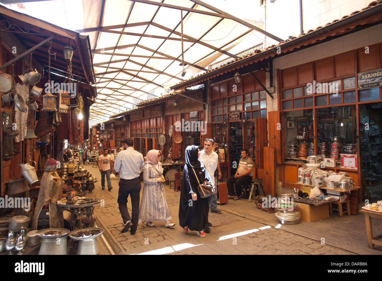 Bakircilar Carsisi, historische Kupfermarkt von Gaziantep, Türkei Stockfoto