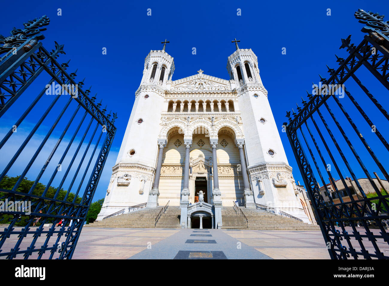 Basilika Fourvière in Lyon, Rhone-Alpes, Frankreich Stockfoto