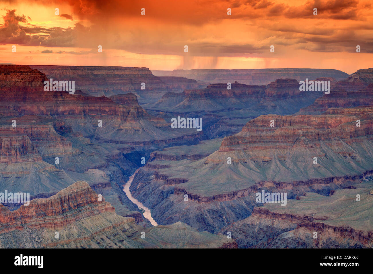 USA, Arizona, Grand Canyon Nationalpark (South Rim), Kolorado Fluß von Mohave-Punkt Stockfoto