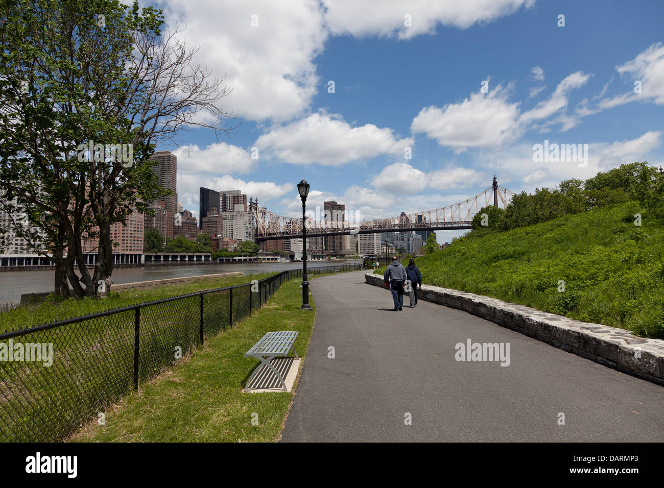 Fuß auf Roosevelt Island, New York City Stockfoto