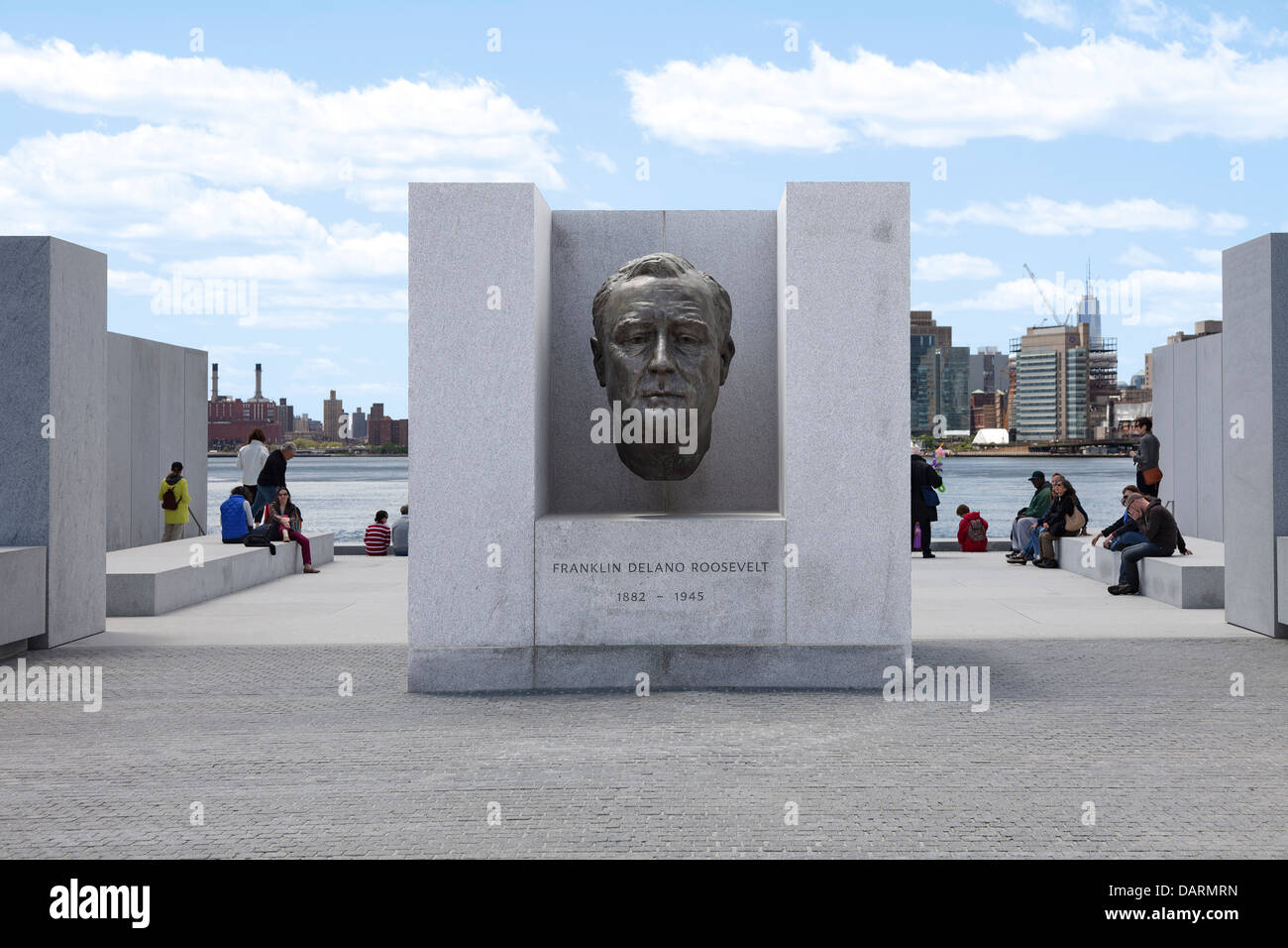 Denkmal in vier Freiheiten Park auf Roosevelt Island in New York City Stockfoto