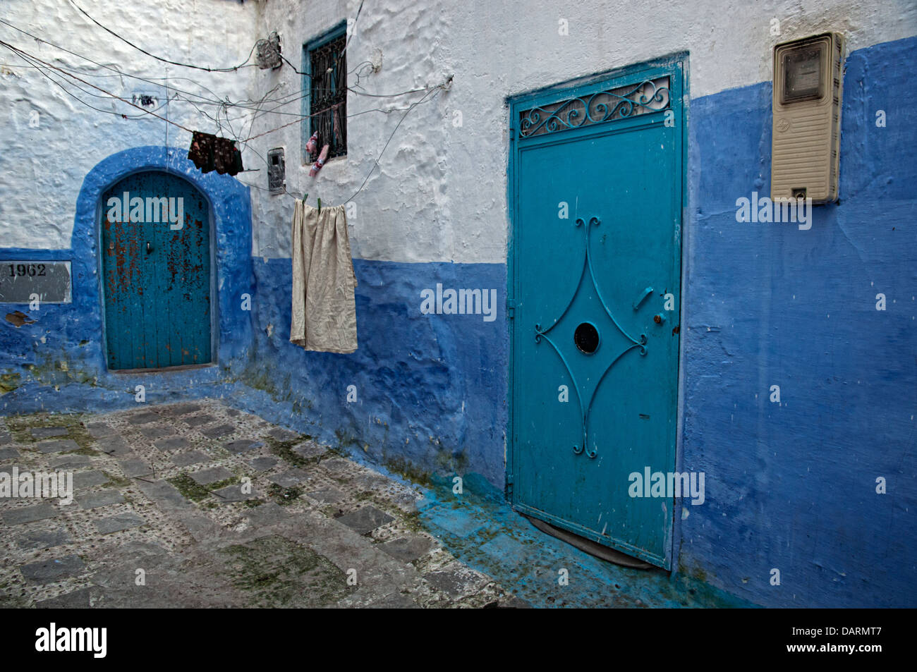 Blaue Häuser in der Medina von Chefchaouen. Marokko Stockfoto