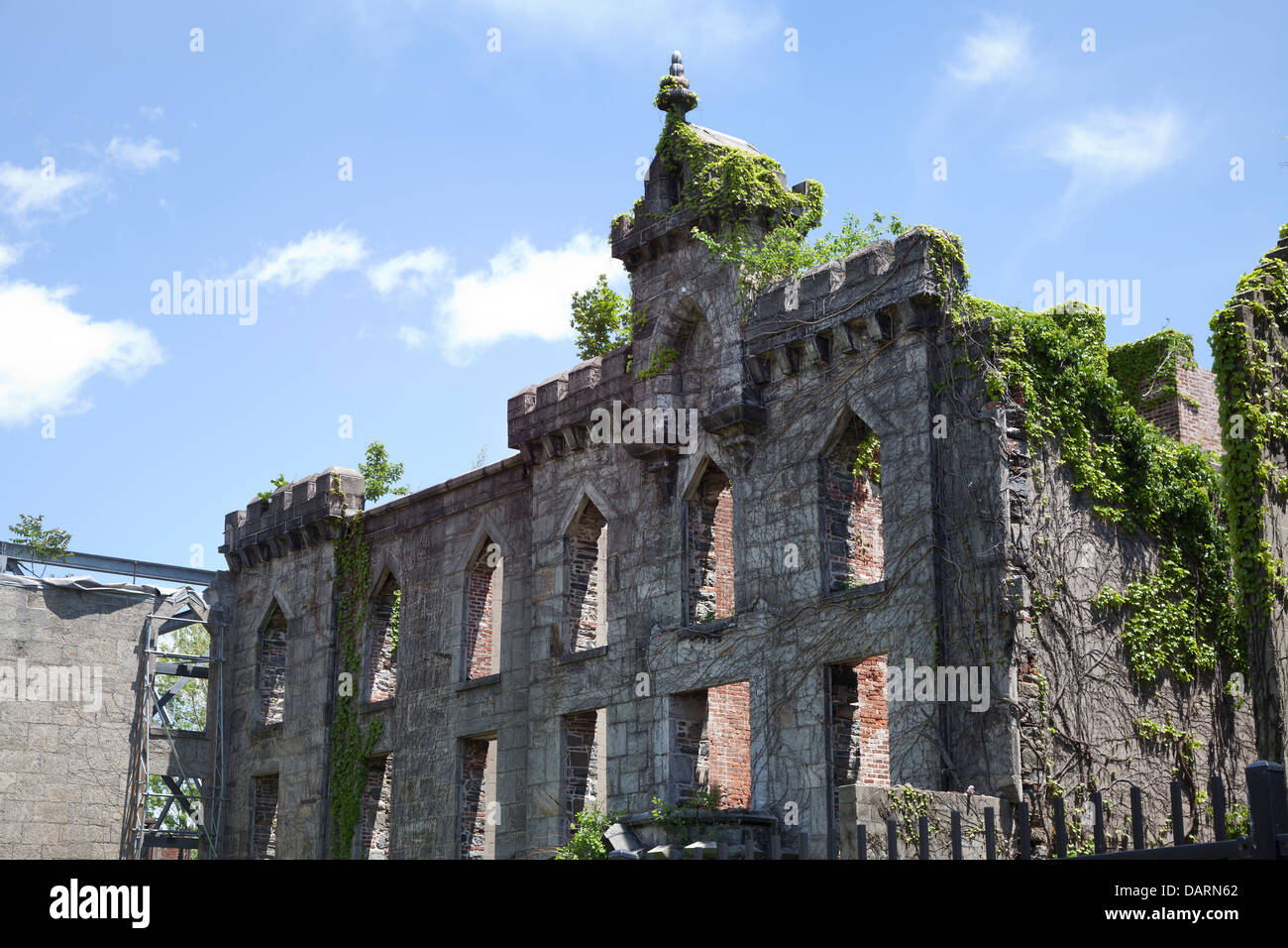 Ruinen auf Roosevelt Island, New York City Stockfoto