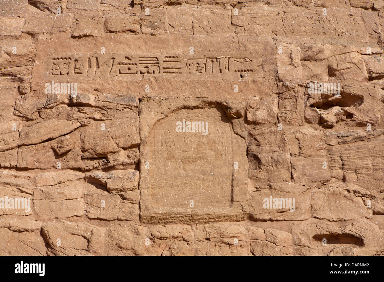 Die große Sonne Tempel von Abu Simbel erbaut von Ramses II, der UNESCO World Heritage Site, Nasser-See, südlich von Assuan, Oberägypten Stockfoto