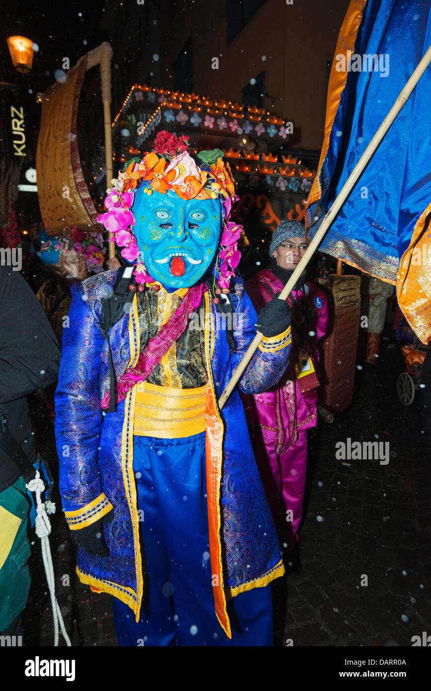 Europa, Schweiz, Luzern, Fasnact Frühling Karneval, Morgenstraich Morning parade Stockfoto