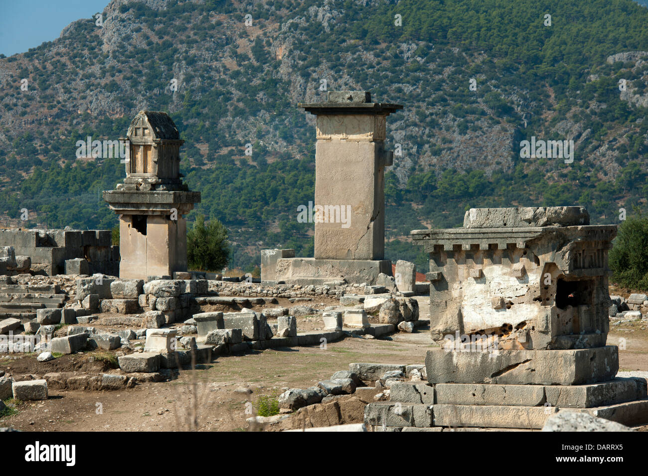 Asien, Ägypten, Provinz Mugla, Kinik, Xanthos, Harpyienmonument (um 480 v. Chr) Auch Harpiengrab Und verbindet Ein Pfeilergrab Stockfoto