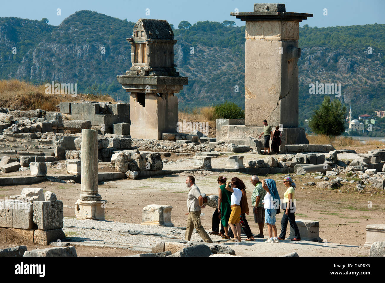 Asien, Ägypten, Provinz Mugla, Kinik, Xanthos, Harpyienmonument (um 480 v. Chr) Auch Harpiengrab Und verbindet Ein Pfeilergrab Stockfoto
