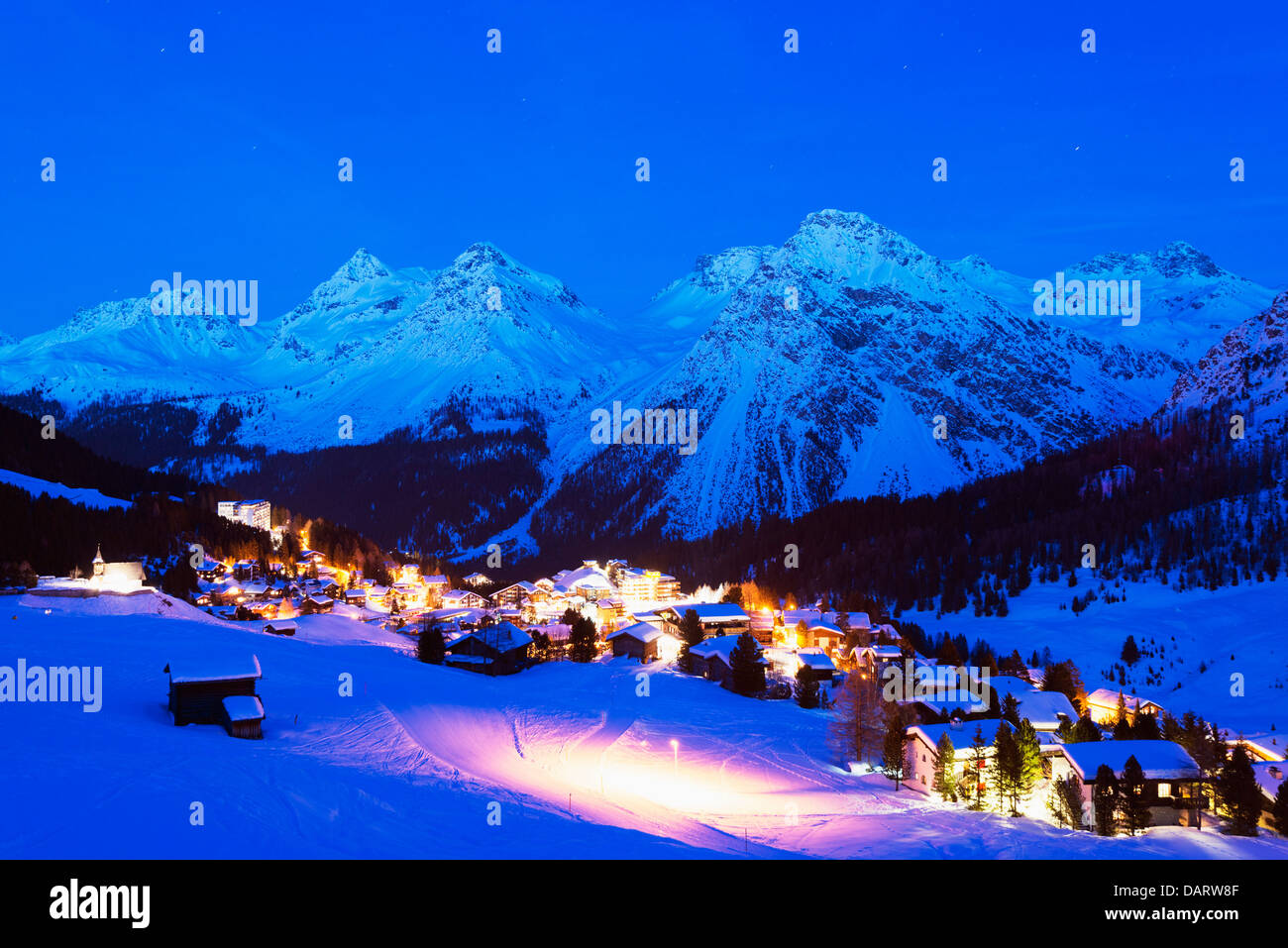 Europa, Schweiz, Graubünden, Arosa Mountain resort Stockfoto