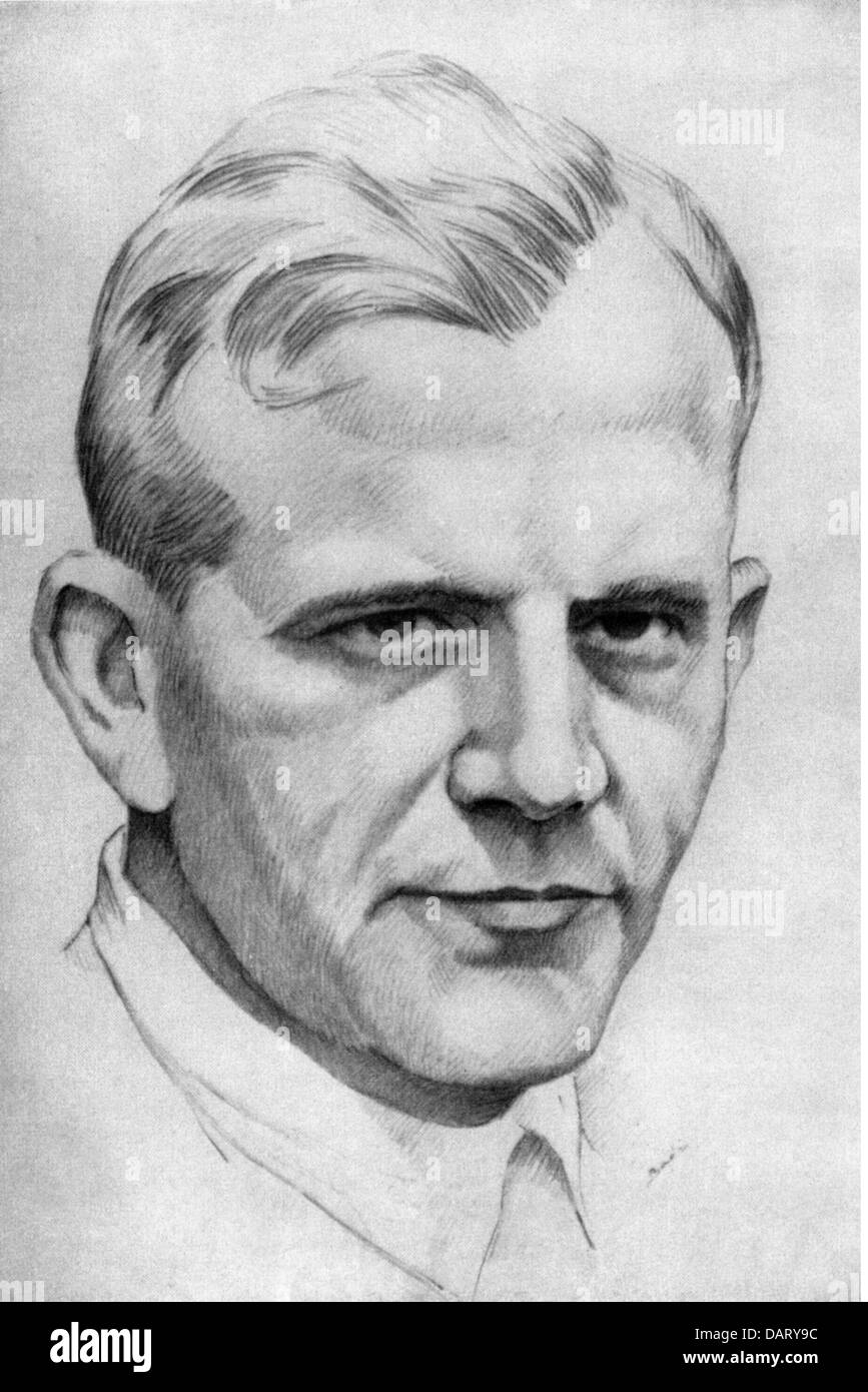 Schneider, Paul, 29.8.1897 - 18.7.1939, deutscher Geistlicher, Portrait, Fotokopie, basierend auf Zeichnung von Bruno Bade, 20. Jahrhundert Stockfoto