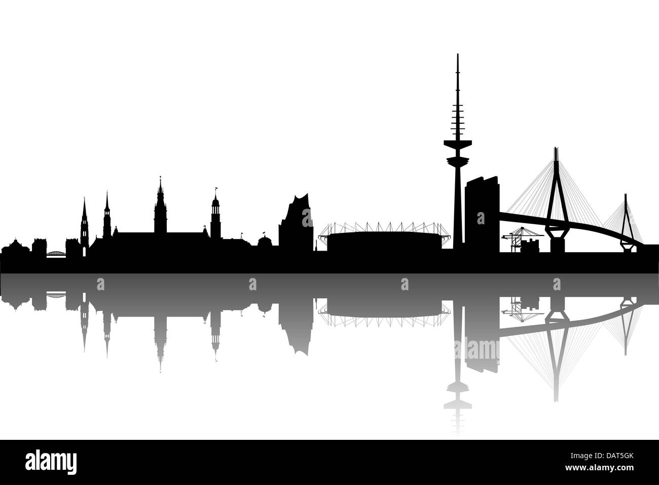 Hamburg Silhouette abstrakt Stockfoto