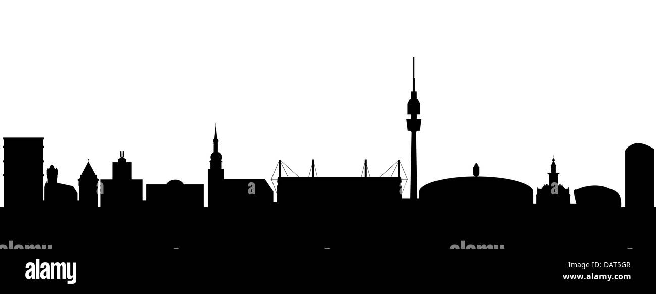 Dortmund-Deutschland-Silhouette Stockfoto