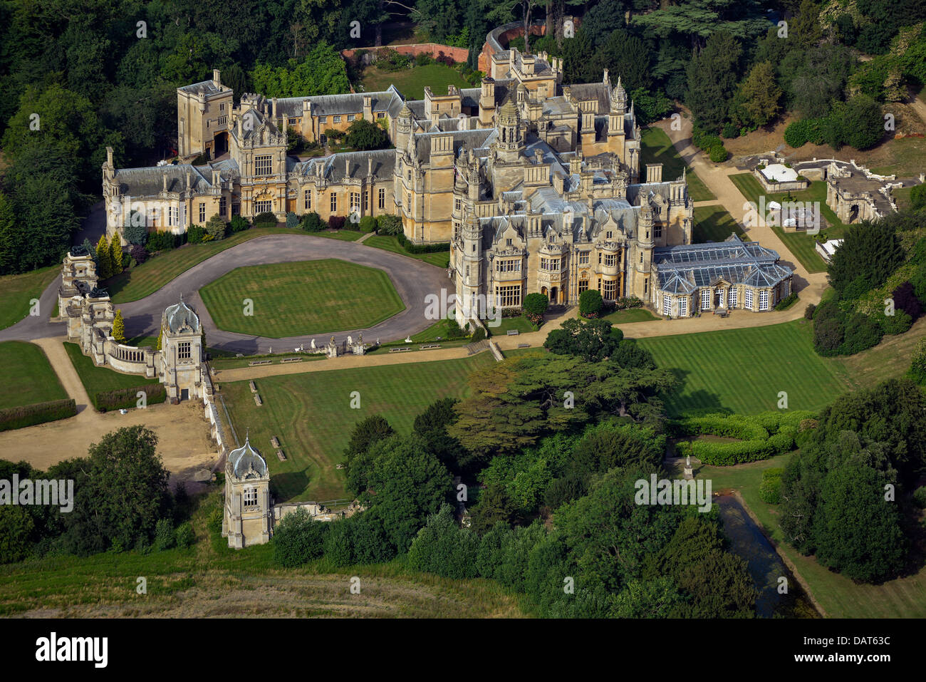 Luftaufnahme von Harlaxton Manor Lincolnshire UK Stockfoto