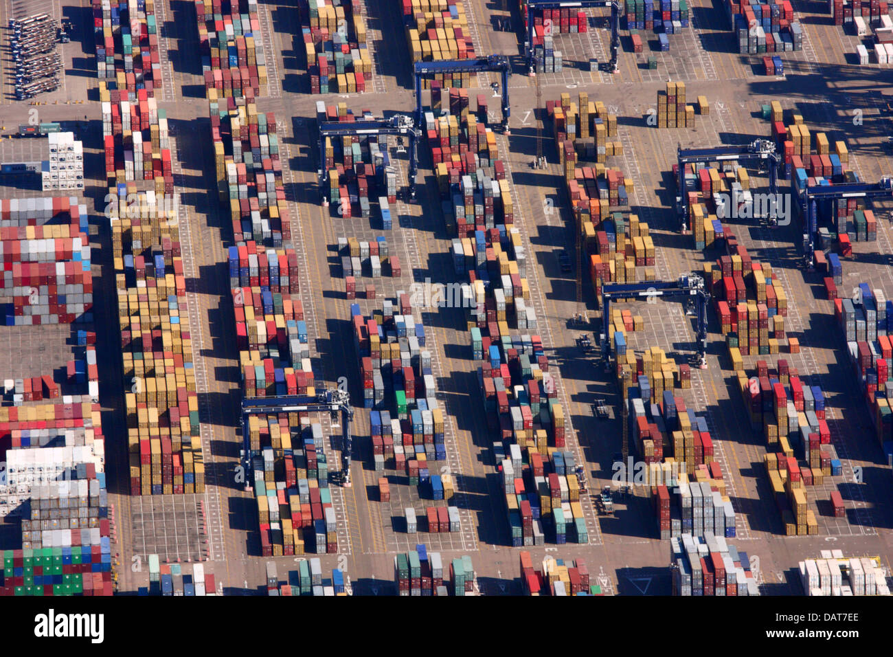 Containern, Felixstowe Docks Stockfoto