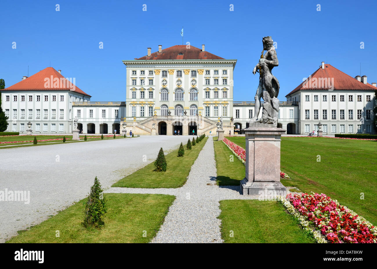 Nymphenburg Palace zu einem der herausragenden Sehenswürdigkeiten von München, Deutschland Stockfoto