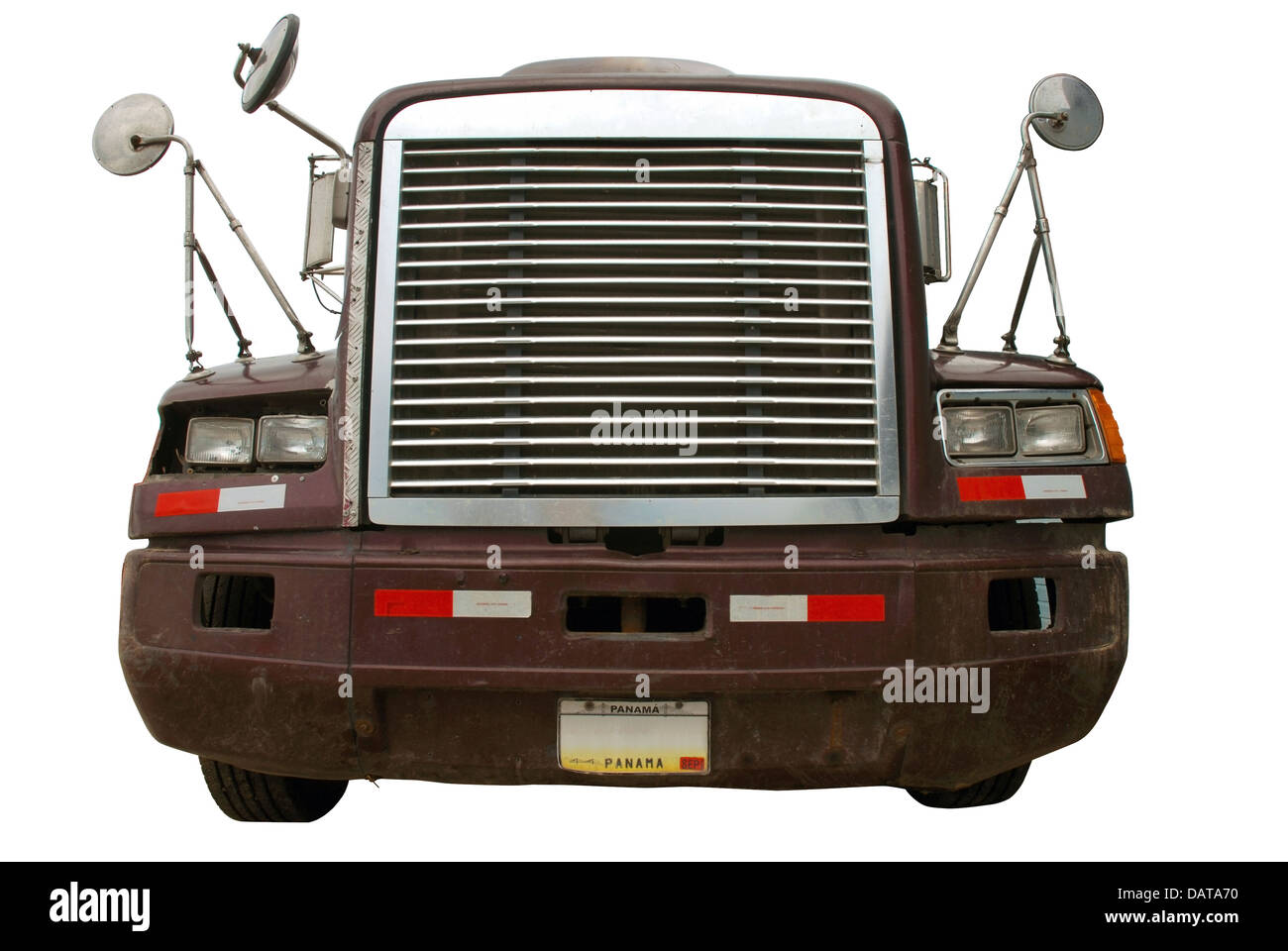 LKW-Front isoliert auf weiss Stockfoto