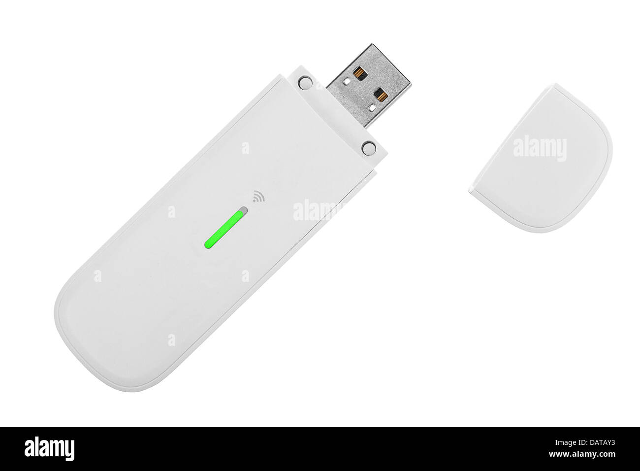 White 3G USB wireless mobile Modem isoliert auf weißem Stockfoto