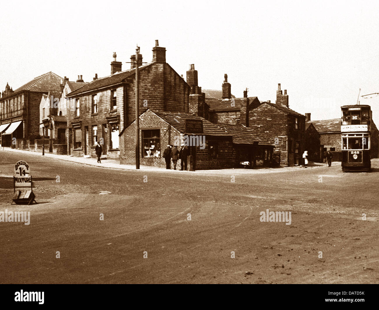 Drighlington Cross Roads frühen 1900er Jahren Stockfoto