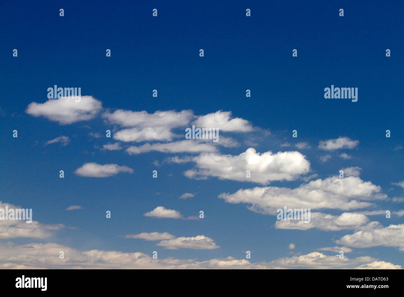 Cumulus-Wolken am blauen Himmel. Stockfoto
