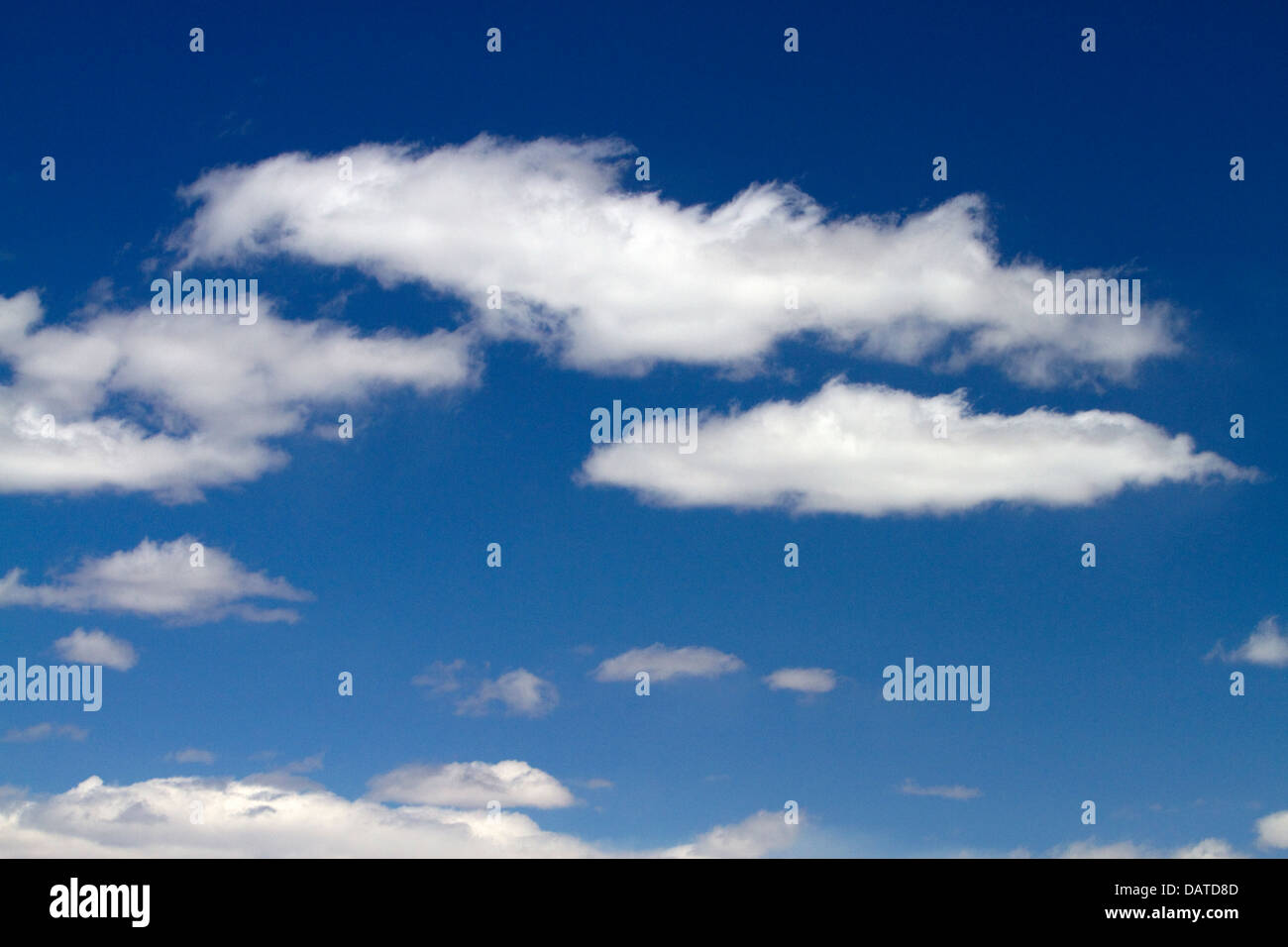 Cumulus-Wolken am blauen Himmel. Stockfoto