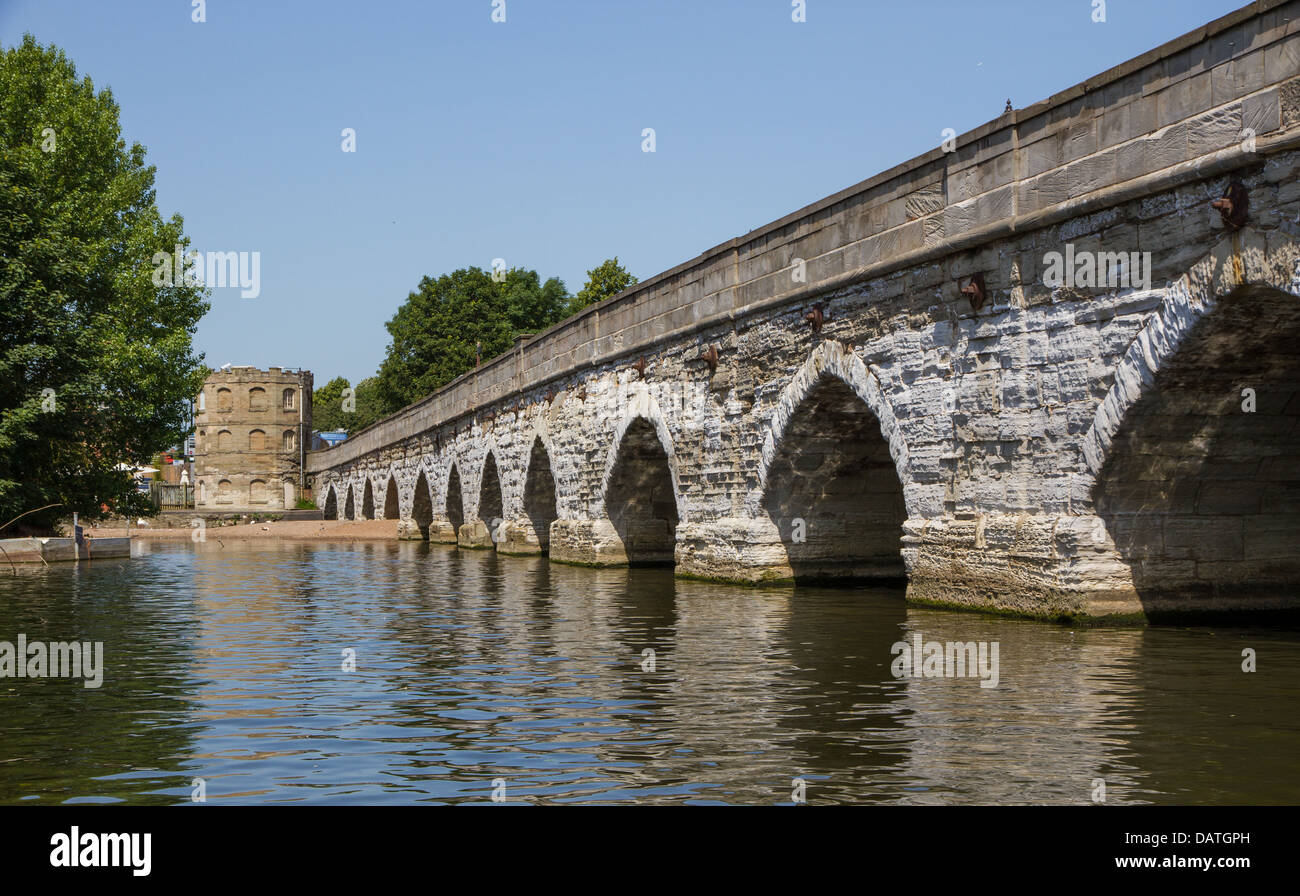 Clopton Brücke in Stratford-Upon-Avon Stockfoto