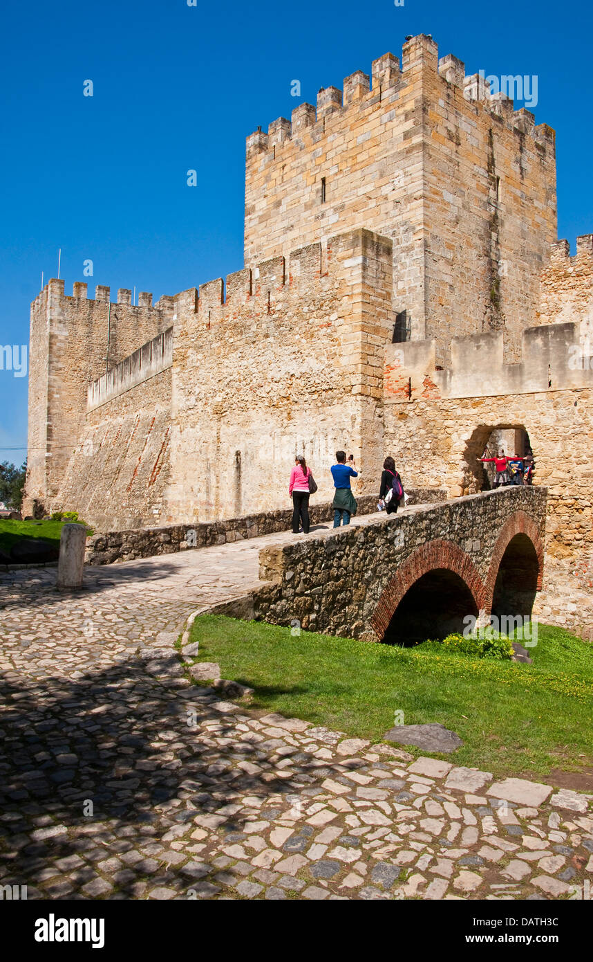 St.-Georgs Burg (Castelo de Sao Jorge) in Lissabon. Stockfoto