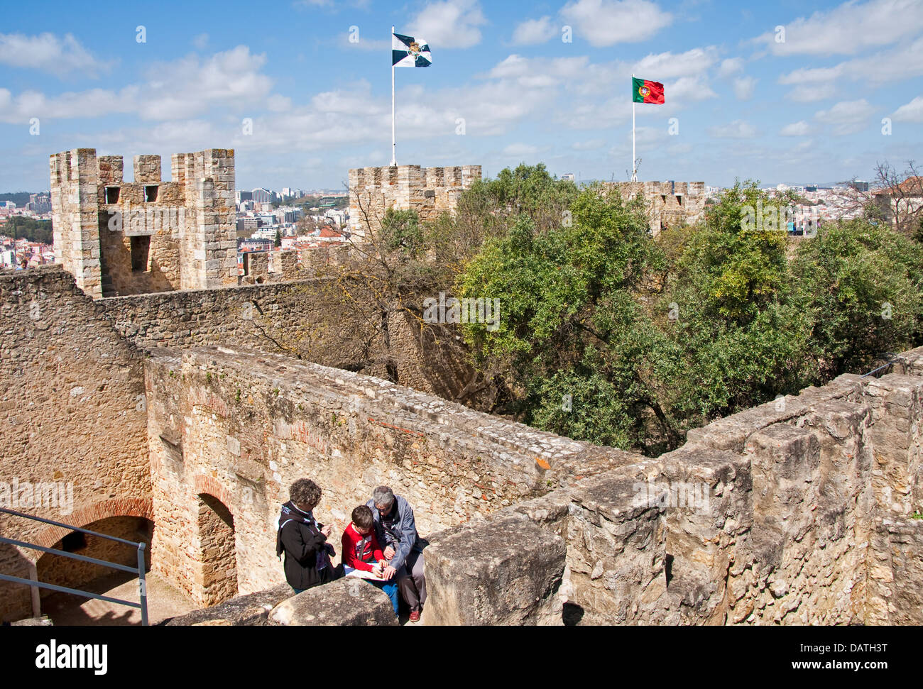 St.-Georgs Burg (Castelo de Sao Jorge) in Lissabon. Stockfoto