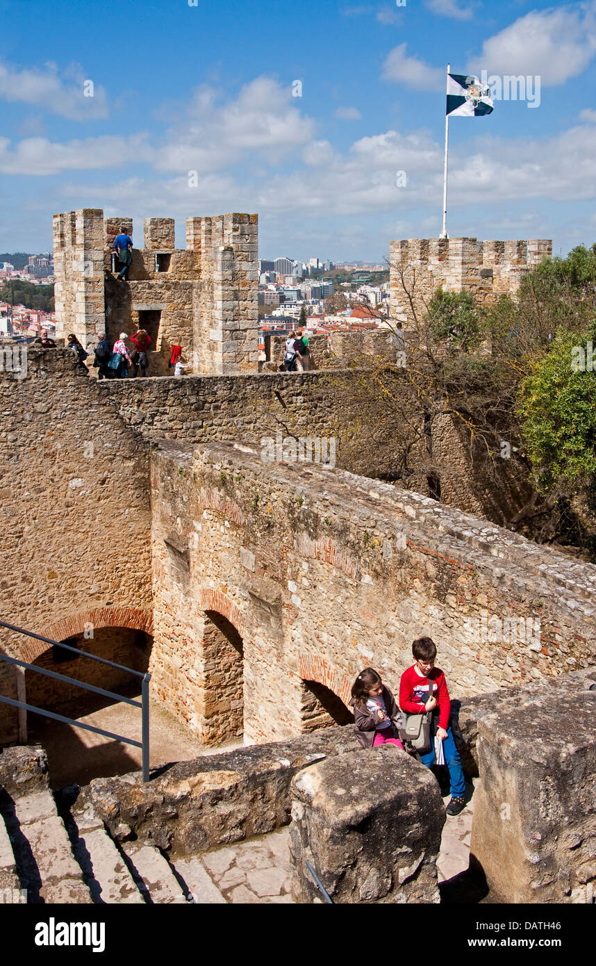 St.-Georgs Burg (Castelo de Sao Jorge) in Lissabon. Stockfoto