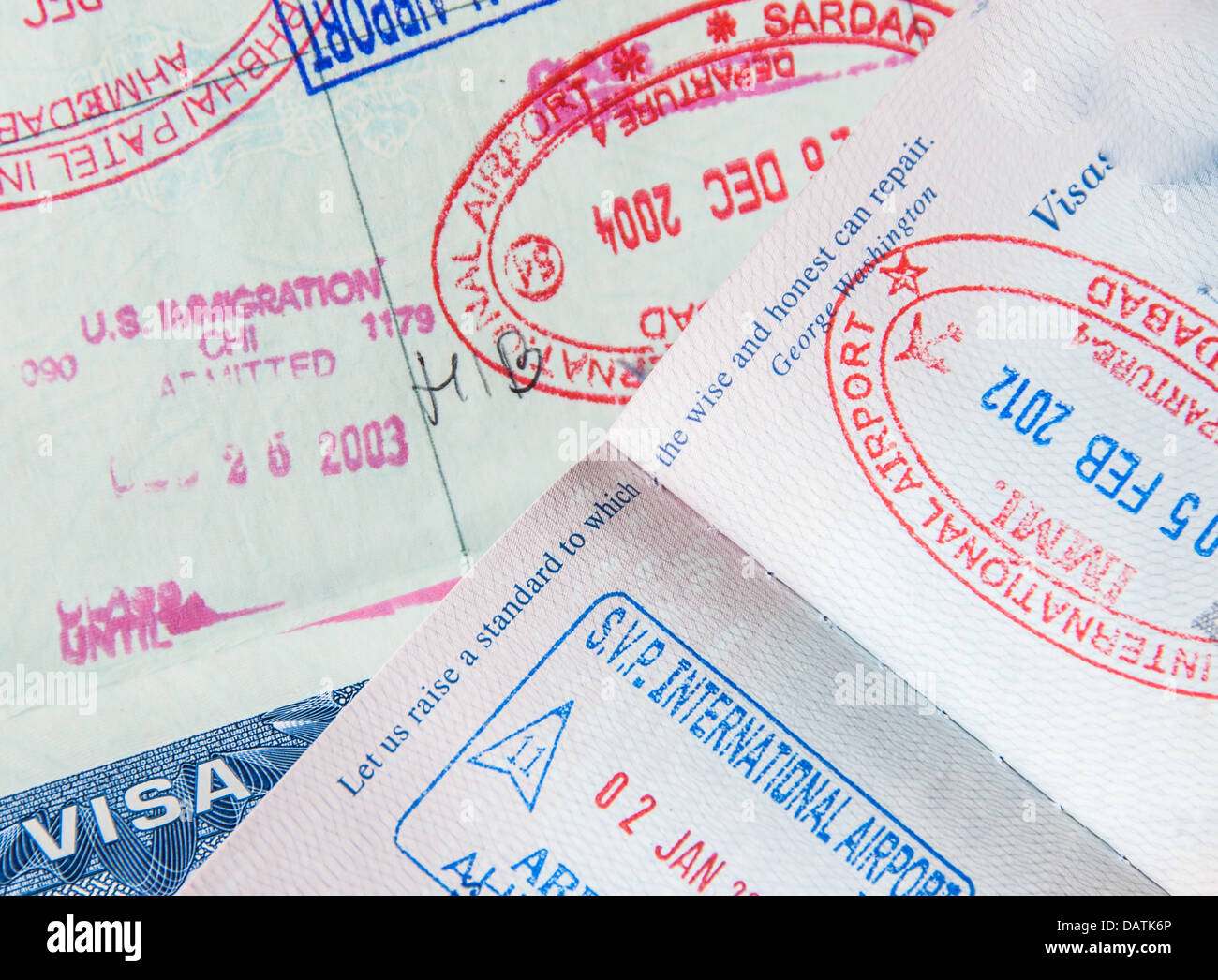 Pass, Visa und Einwanderung-Konzept Stockfoto