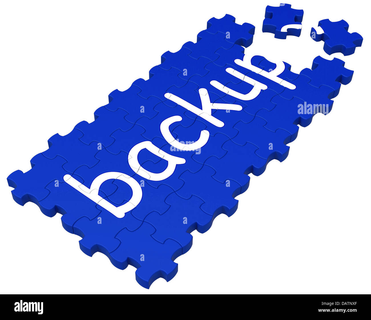 Backup-Puzzle zeigt sichere Dateien Stockfoto